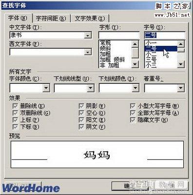 如何在Word2003文档中查找带有格式的文本4