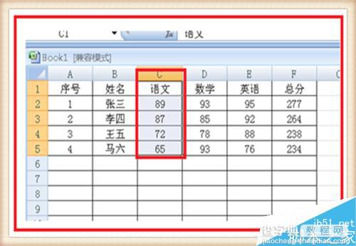 在excel表格中怎么进行分数排列?6