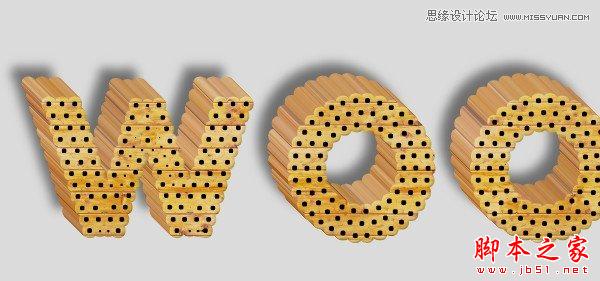 Photoshop使用3D动作设计制作超酷的木纹立体字教程13