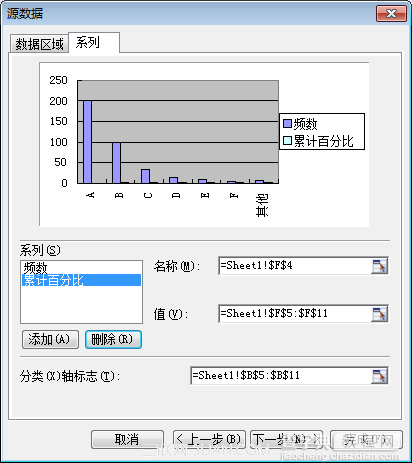 如何使用WPS表格制作帕累托图3