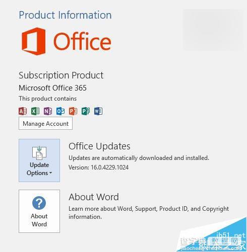 Office2016 RTM正式版的版本号定为16.0.4229.10241
