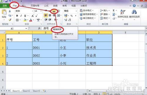 Excel如何设置工作表数据对齐的方式4