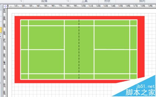 visio怎么绘制羽毛球场?8