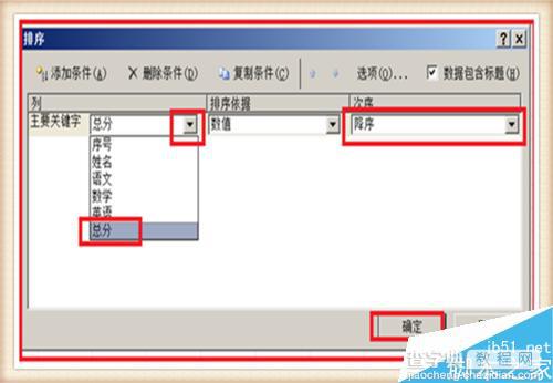 在excel表格中怎么进行分数排列?9