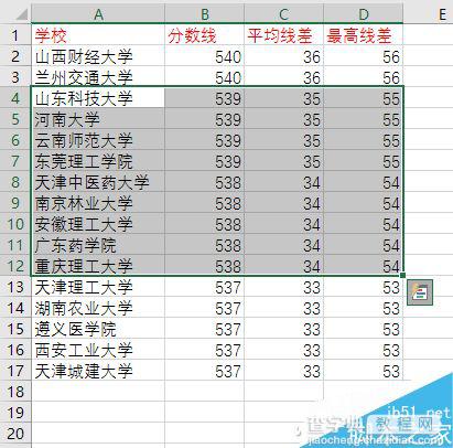 excel数据单元格的11种选取方法分享2