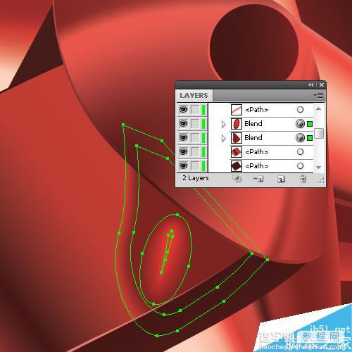 AI CS4制作漂亮的立体红色礼品包装花33