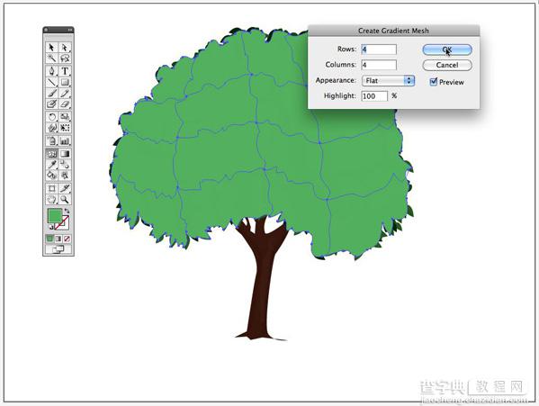 Illustrator CS4鼠绘卡通绿叶子大树27