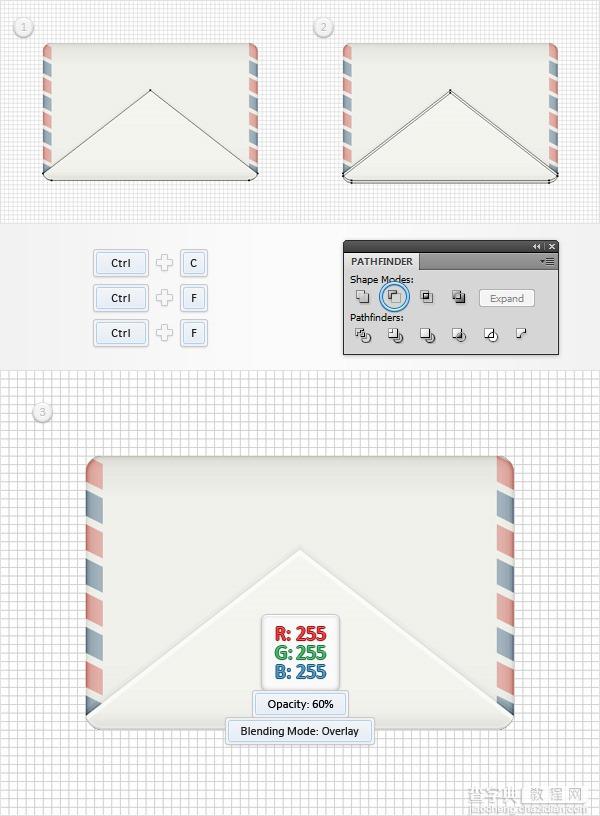 Illustrator(AI)模仿创建一个的信封插图实例教程13