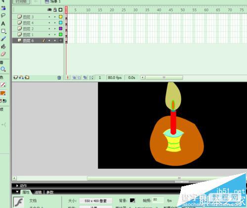 FLASH中怎么制作烛火飞舞的动画?8