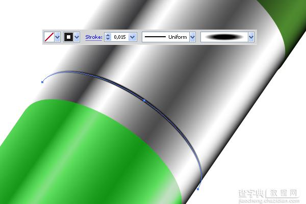 Illustrator绘制逼真的绿色铅笔效果图21