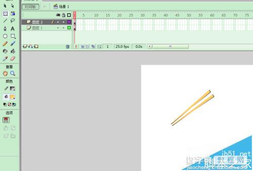 FLASH怎么制作一双筷子夹起小球的动画教程?5