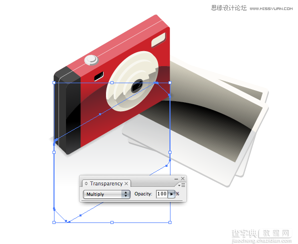 Illustrator教程：绘制卡通时尚的红色数码相机图标34