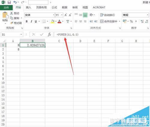 Excel2016怎么计算开根号? Excel2016二次方根的两种计算方法2