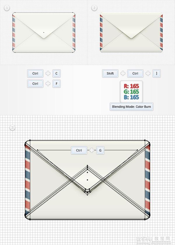 Illustrator(AI)模仿创建一个的信封插图实例教程24