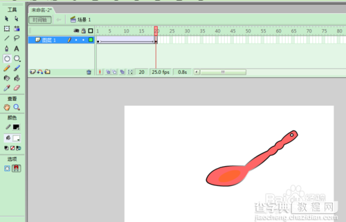 FLASH怎么制作一个汤勺移动的动画?9