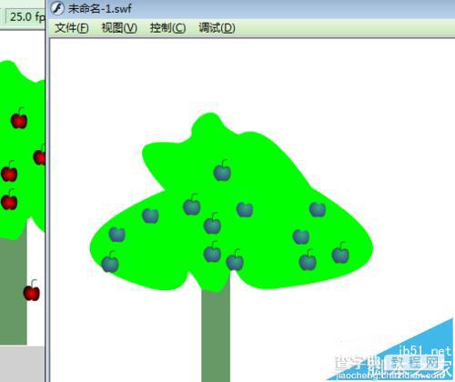 FLASH怎么制作一颗苹果树上的苹果从青到红的动画?9
