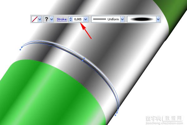 Illustrator绘制逼真的绿色铅笔效果图24