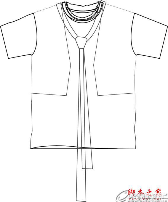 CorelDRAW(CDR)设计制作夏装男士衣服款式图实例教程图文详解12