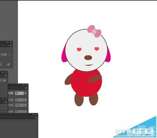ai中怎么绘制一个双眼冒心的卡通小狗?11