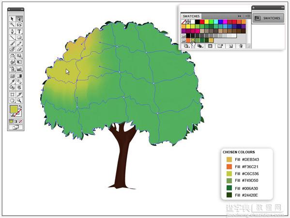 Illustrator CS4鼠绘卡通绿叶子大树34