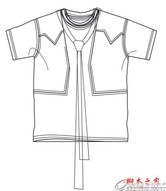 CorelDRAW(CDR)设计制作夏装男士衣服款式图实例教程图文详解18