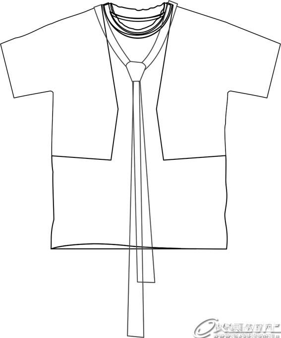 CorelDRAW绘制男士夏装款式图10