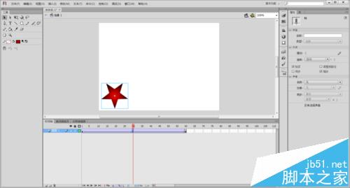 flash怎么制作不断变换位置大小的五角星动画?14