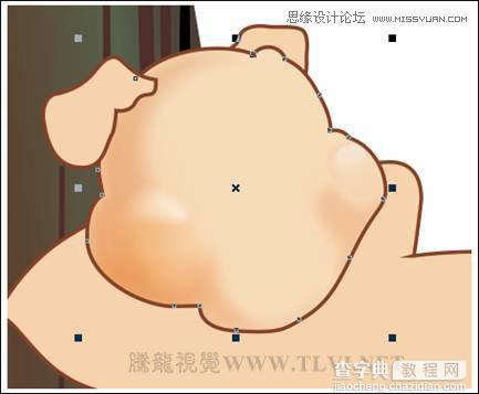 CorelDRAW绘制可爱的泡泡猪在睡觉的卡通插画14