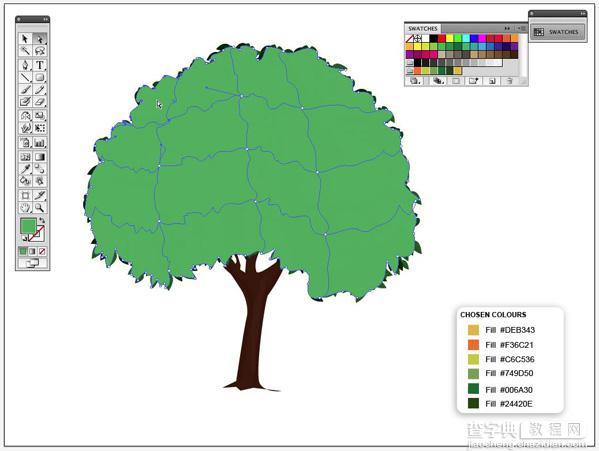 Illustrator CS4鼠绘卡通绿叶子大树32