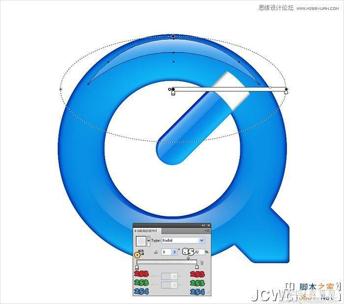 Illustrator设计制作蓝色苹果QuickTime Logo标志教程17