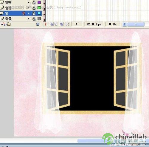 Flash制作白色窗纱随风飘动的音乐动画特效18