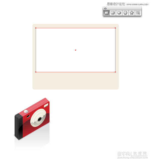 Illustrator教程：绘制卡通时尚的红色数码相机图标31