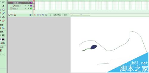 FLASH怎么制作一个小蝌蚪自由游泳的动画?5