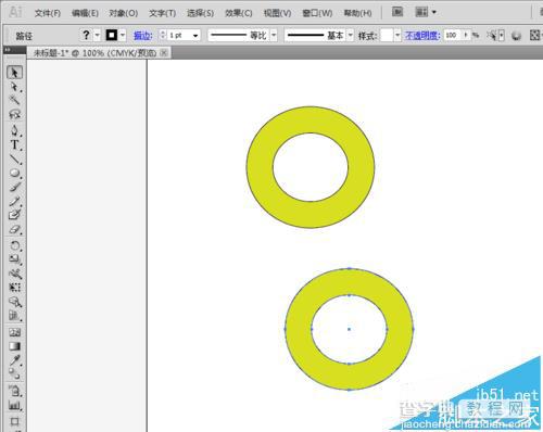 Ai怎么画圆环形状? Ai制作两色圆环的教程6