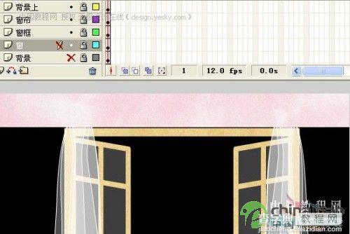 Flash制作白色窗纱随风飘动的音乐动画特效19