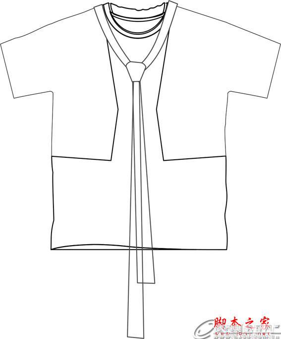 CorelDRAW(CDR)设计制作夏装男士衣服款式图实例教程图文详解8