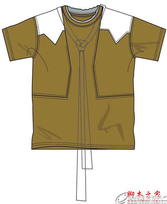 CorelDRAW(CDR)设计制作夏装男士衣服款式图实例教程图文详解27
