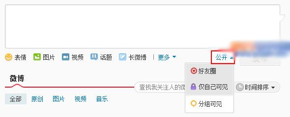 微博怎么取消仅自己可见 微博公开发布方法1