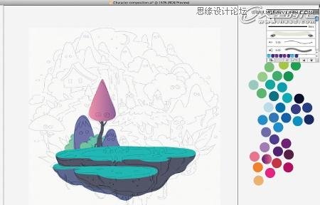 Illustrator(AI)设计制作出卡通风格的插画场景图实例教程5