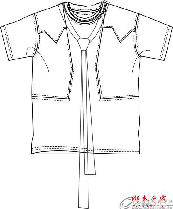 CorelDRAW(CDR)设计制作夏装男士衣服款式图实例教程图文详解22