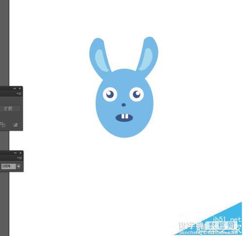 Ai怎么画一个蓝色兔子表情图标?7