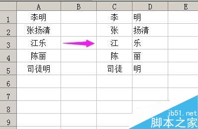 在excel表格中如何把姓和名字分成2列?1