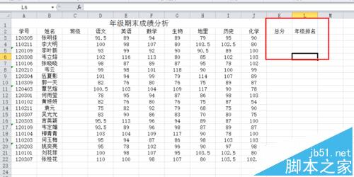 excel年级排名公式怎么使用?1