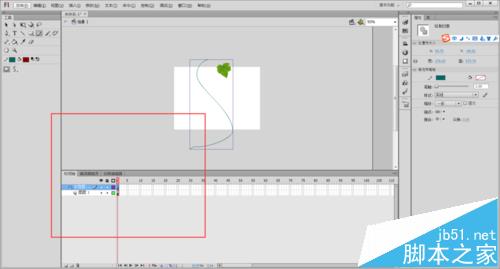 Flash怎么没制作一片树叶飘落动画?14