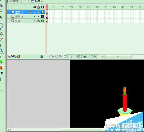 FLASH中怎么制作烛火飞舞的动画?6