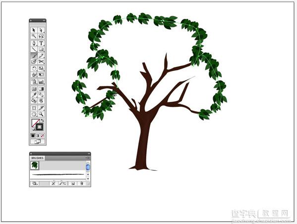 Illustrator CS4鼠绘卡通绿叶子大树22