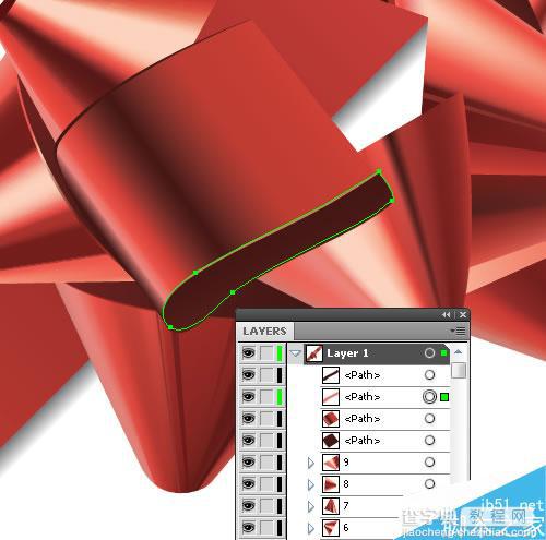 AI CS4制作漂亮的立体红色礼品包装花24