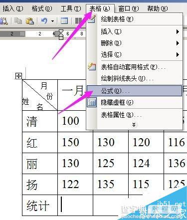 在word文档表格中如何将一系列的数字相加求和?4