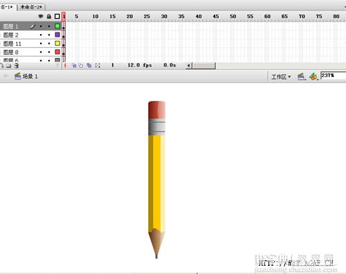 Flash绘画实例：卡通铅笔图标14