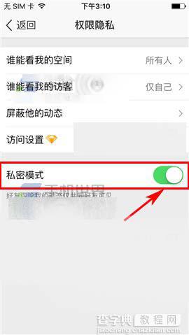 手机QQ空间怎么开启私密模式?4